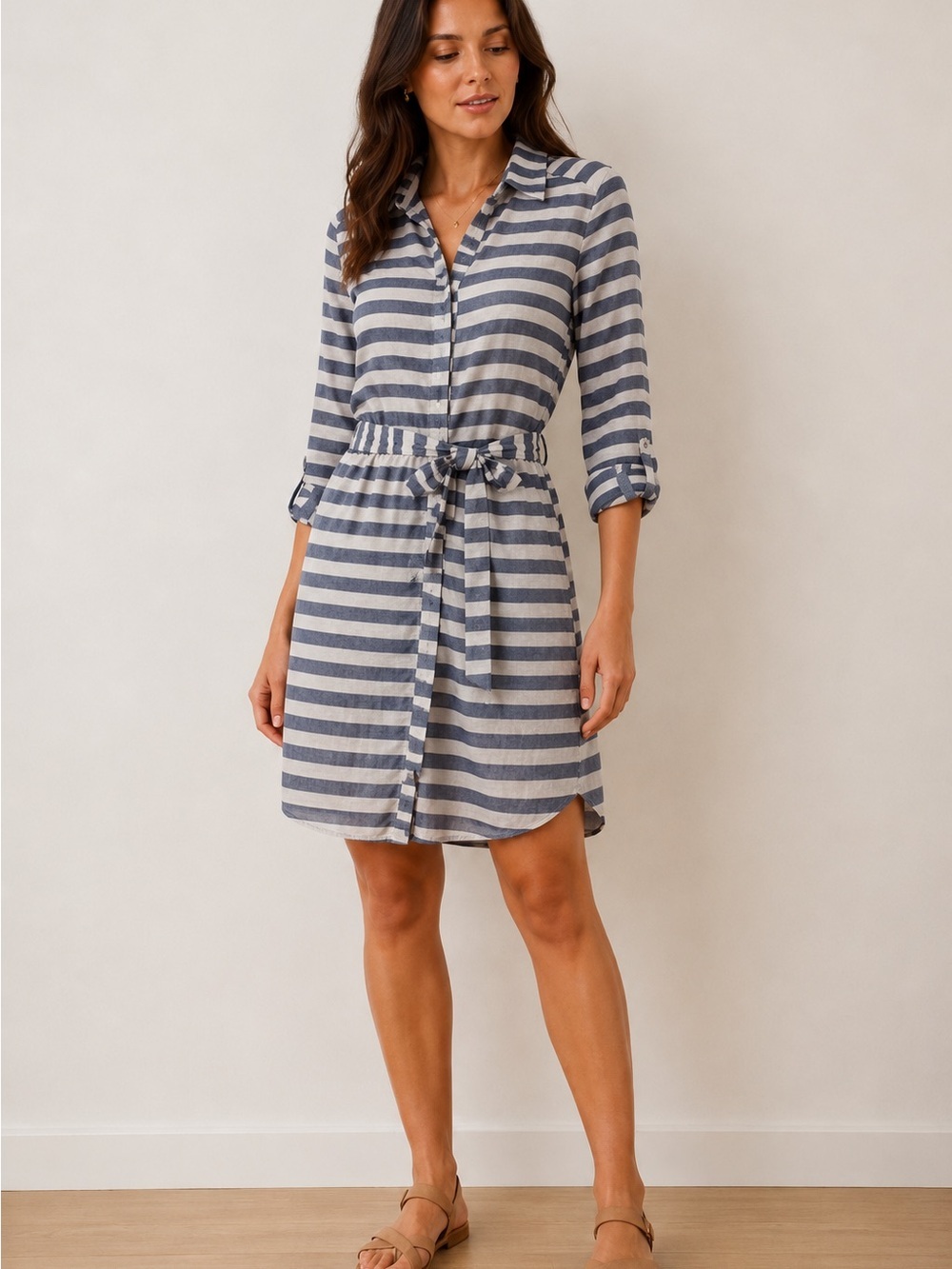 Hutch Anthropologie striped button down dress Medium